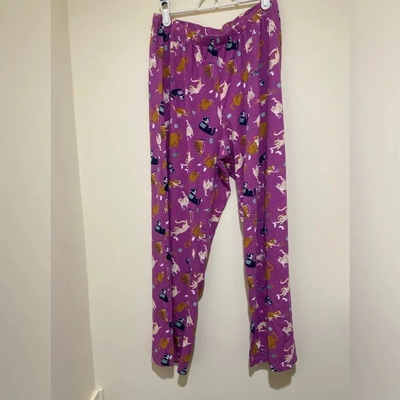 Women’s Cat  Print Anko brand purple lounge pyjama pants size medium 100% cotton - Picture 2 of 11